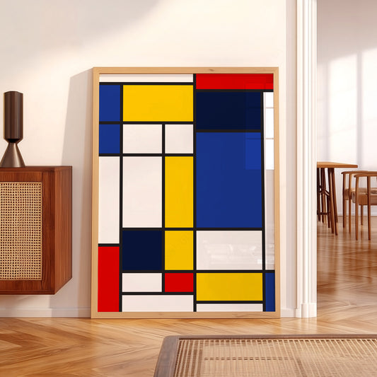 Piet Mondrian Style Composition Art Print – Abstract Geometric Wall Art — artwork preview 5