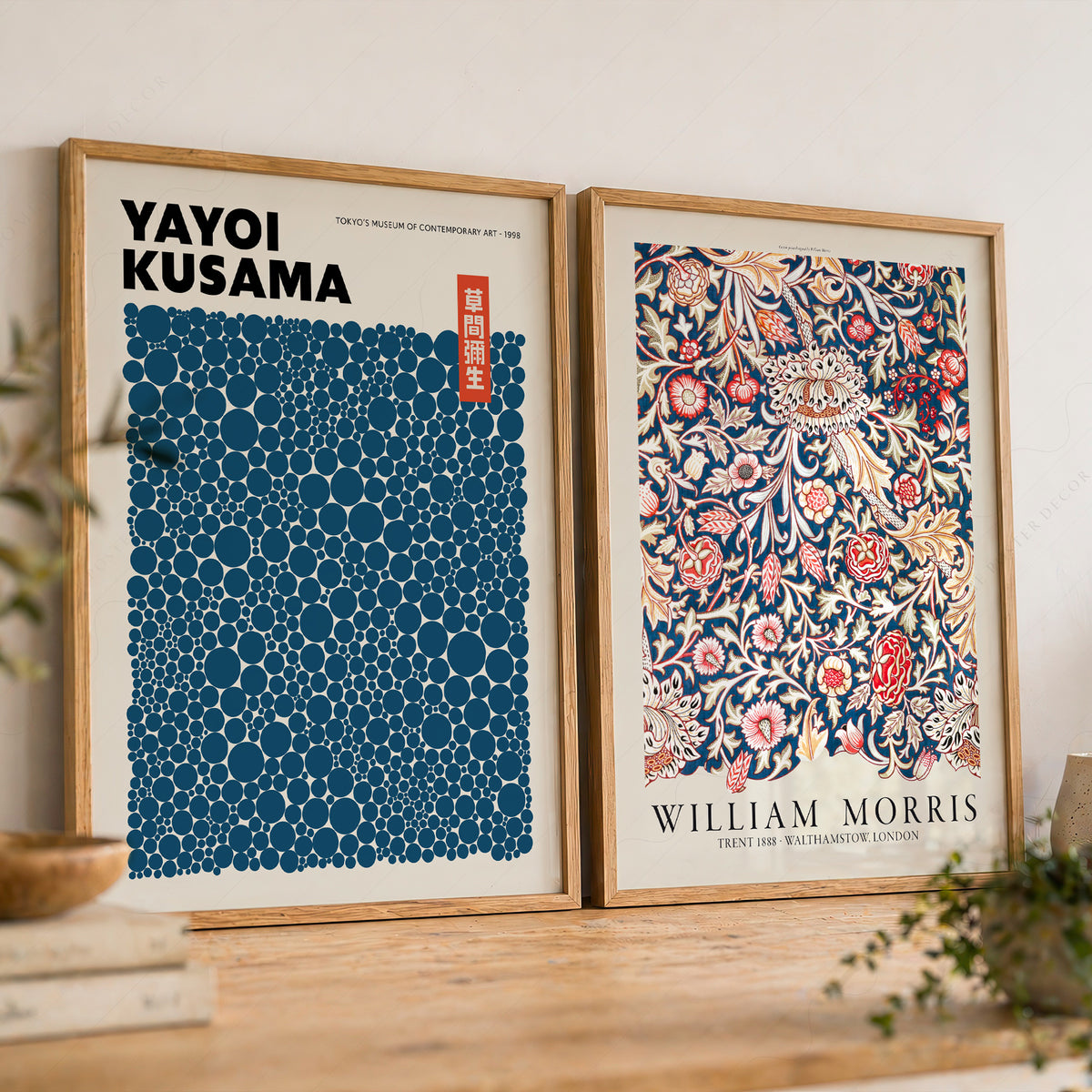 Kusama and Morris Blue Pair – Set of 2 Art Prints — artwork preview 8