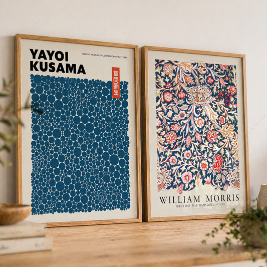Kusama and Morris Blue Pair – Set of 2 Art Prints — artwork preview 8