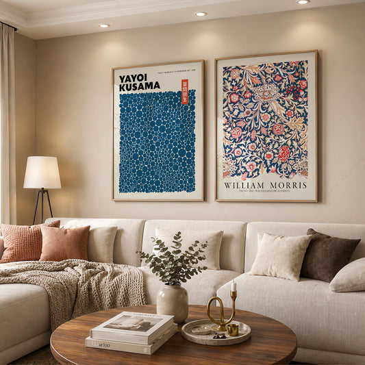 Kusama and Morris Blue Pair – Set of 2 Art Prints — artwork preview 12