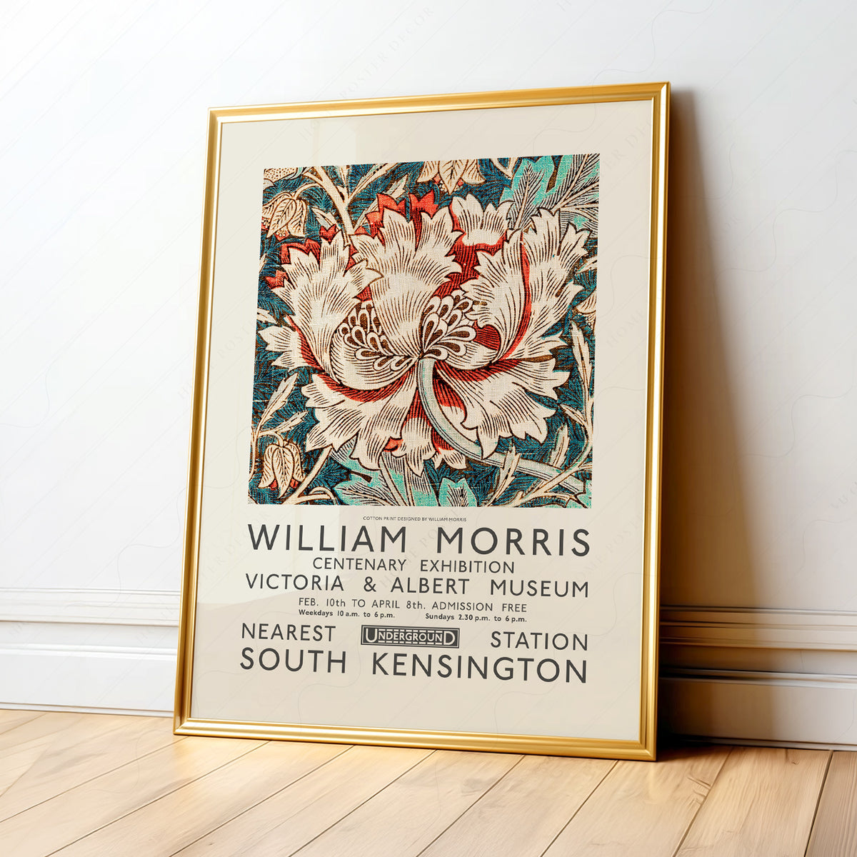 William Morris Honeysuckle Exhibition Poster – Arts and Crafts Wall Art — artwork preview 1
