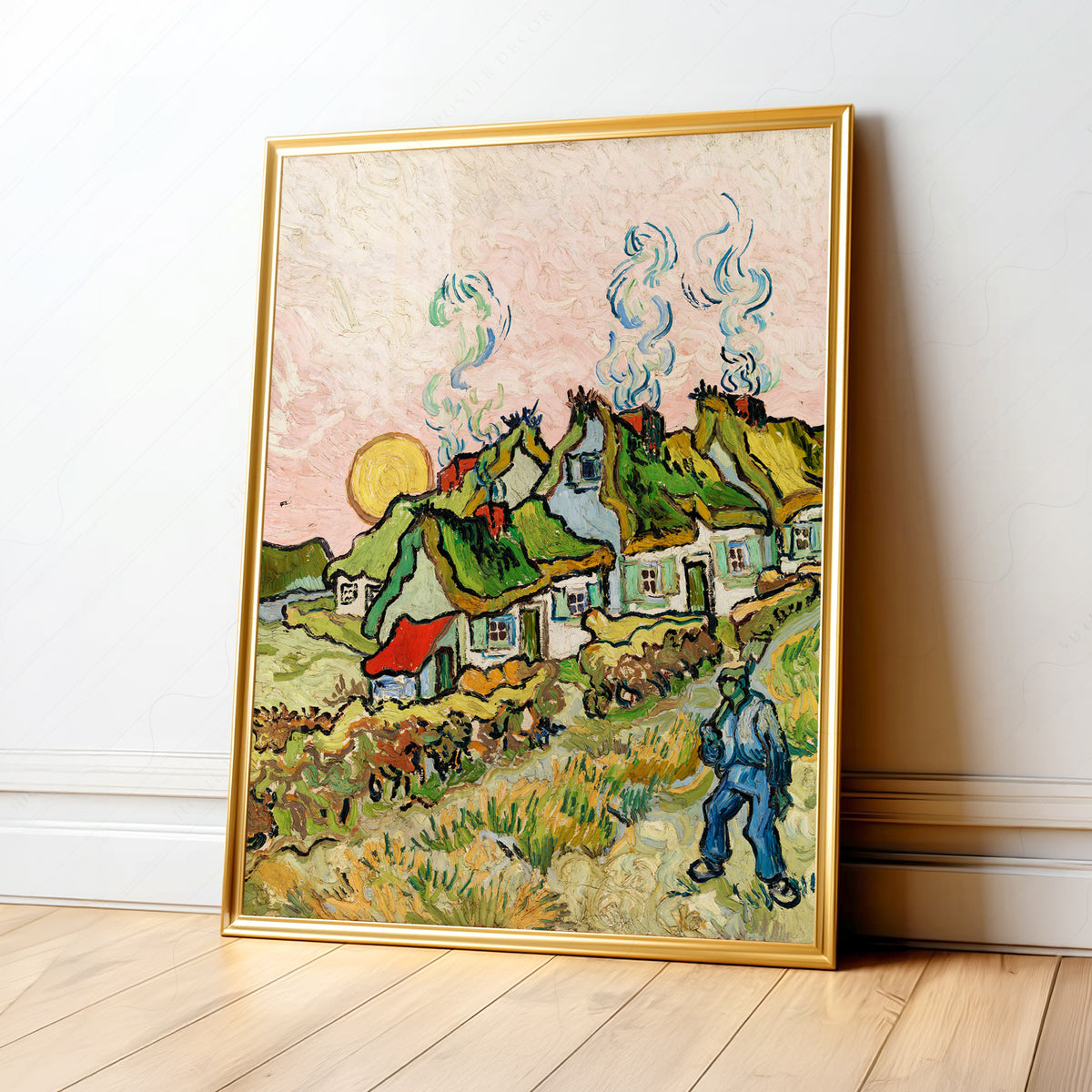 Vincent van Gogh Houses and a Figure Art Print — artwork preview 1