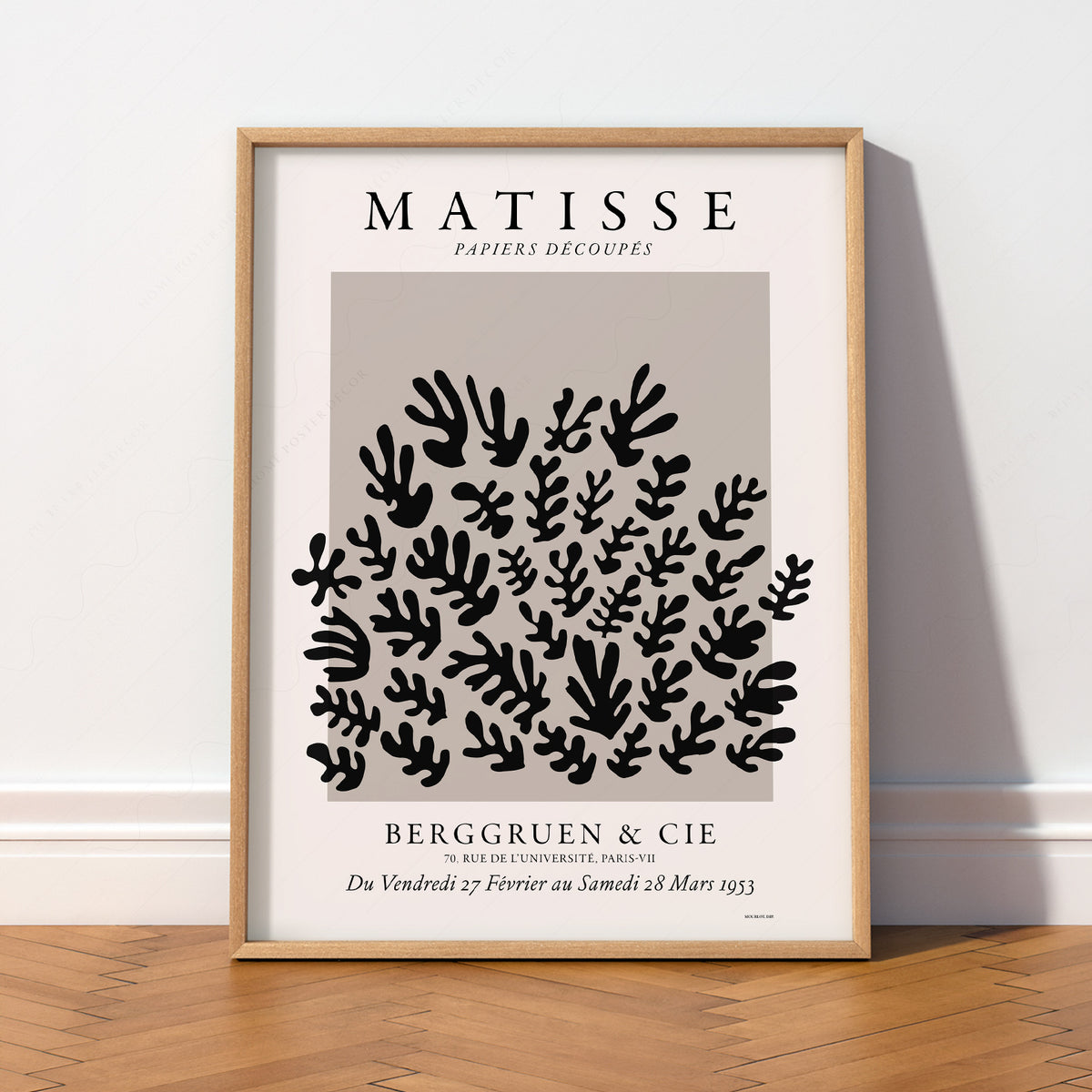 Henri Matisse Black Cut-Out Leaf Pattern Art Print — artwork preview 2