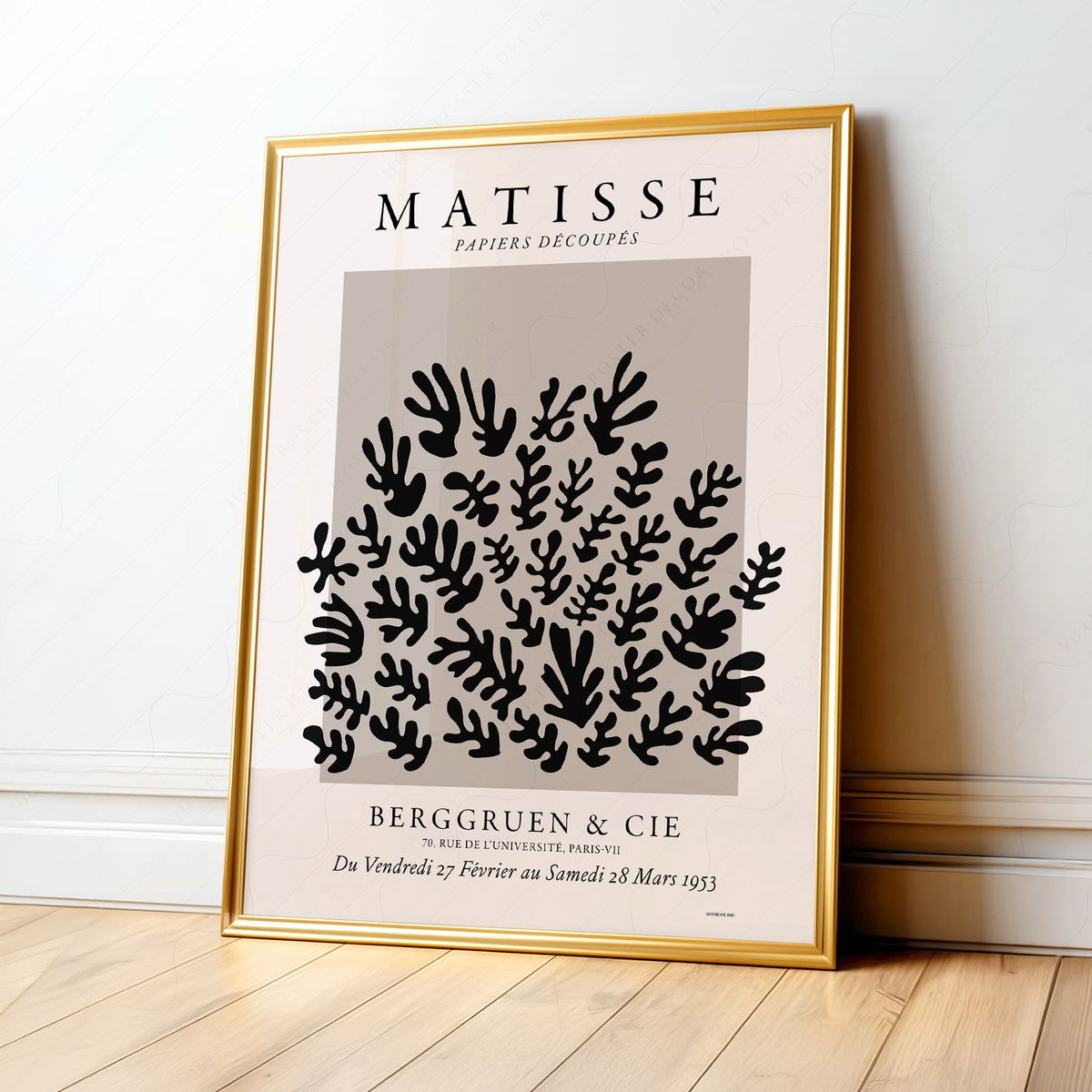 Henri Matisse Black Cut-Out Leaf Pattern Art Print — artwork preview 1