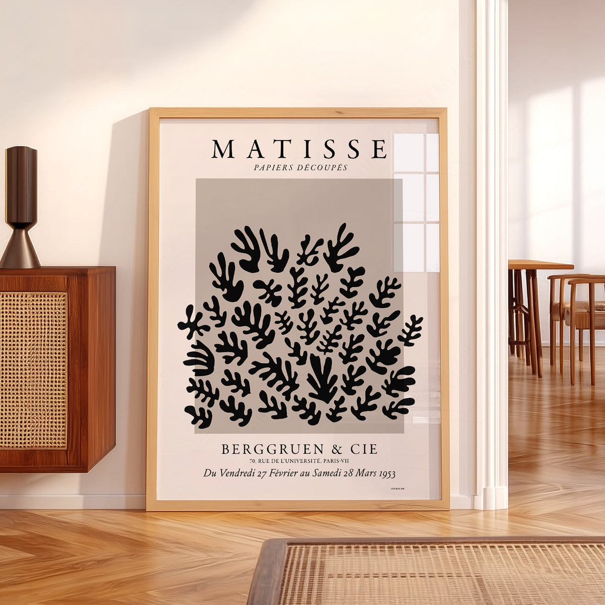 Henri Matisse Black Cut-Out Leaf Pattern Art Print — artwork preview 5