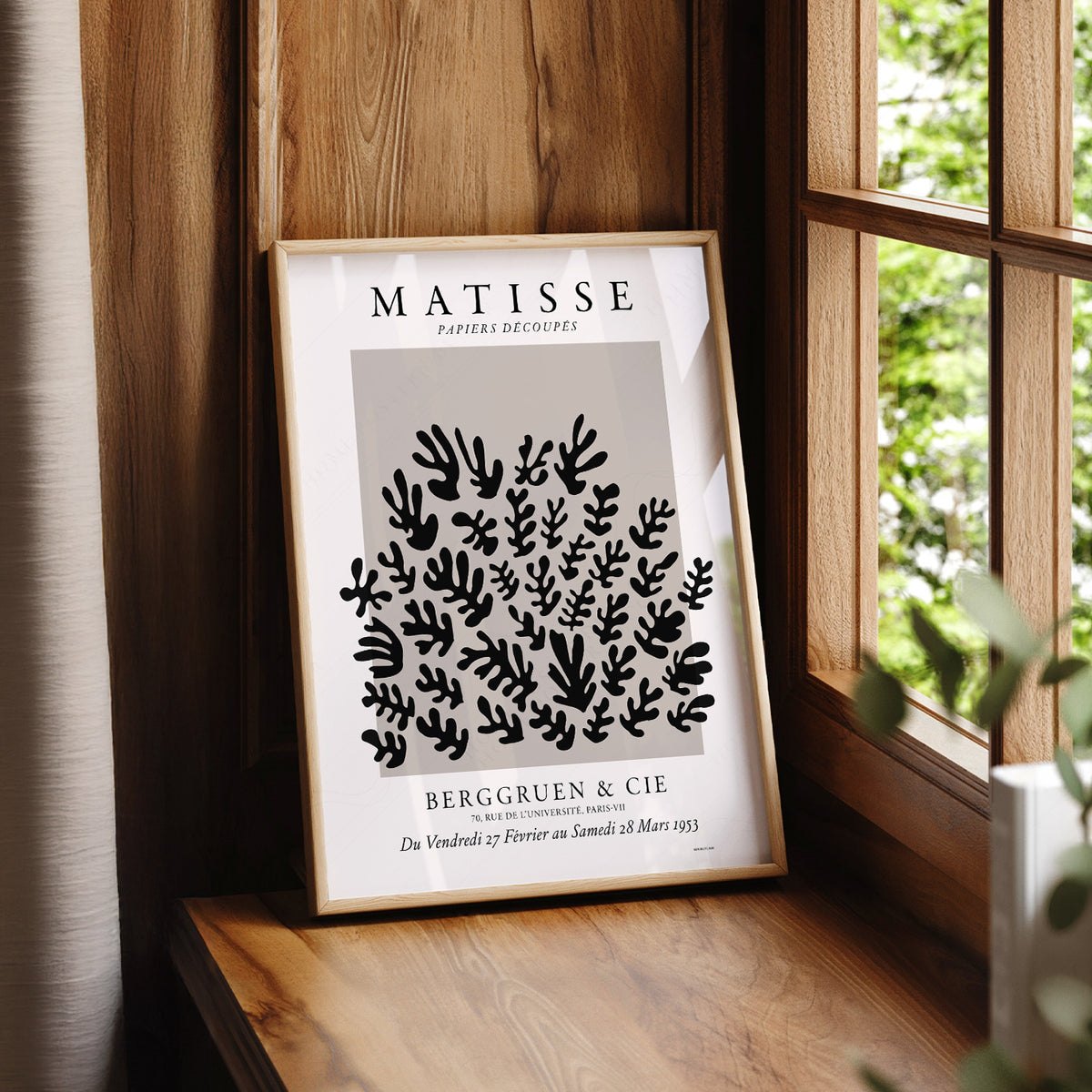 Henri Matisse Black Cut-Out Leaf Pattern Art Print — artwork preview 7