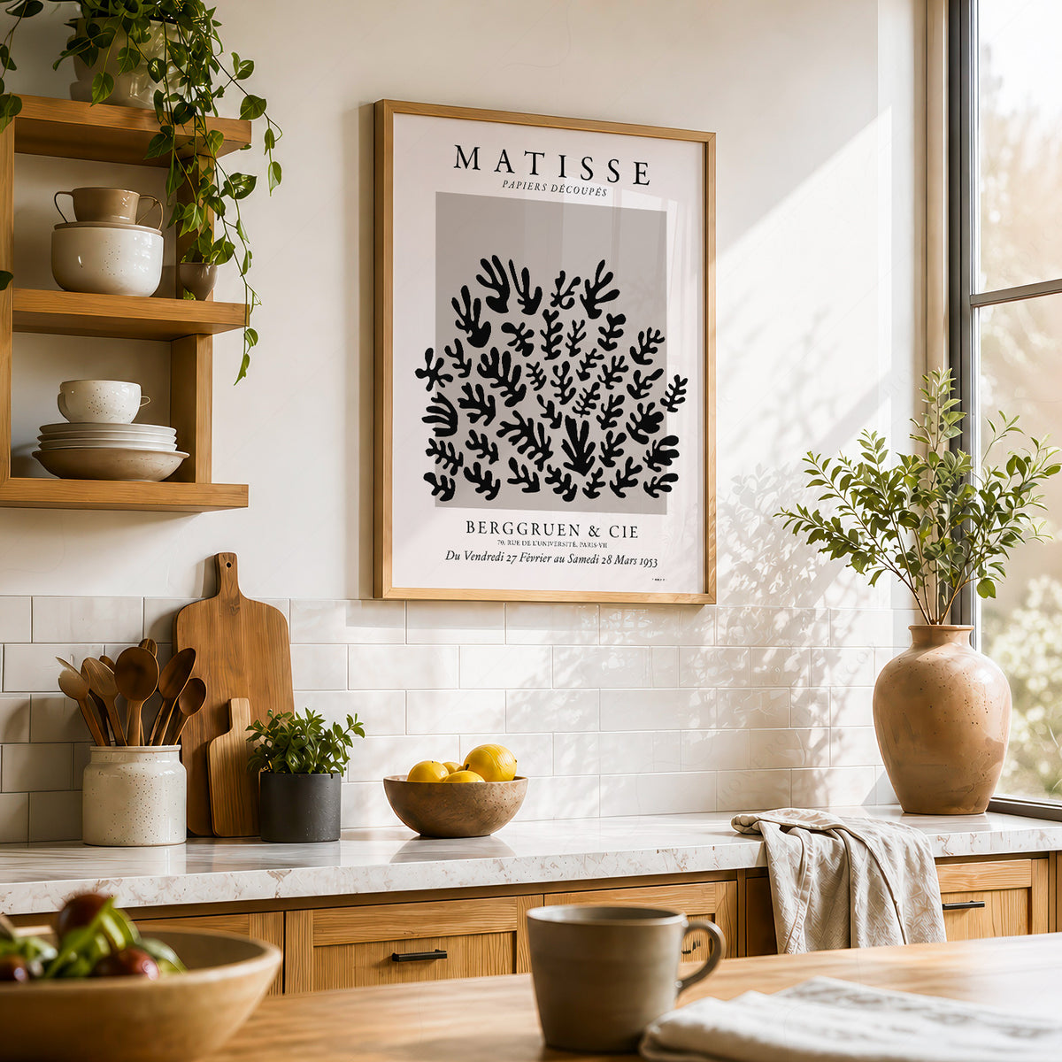 Henri Matisse Black Cut-Out Leaf Pattern Art Print — artwork preview 23