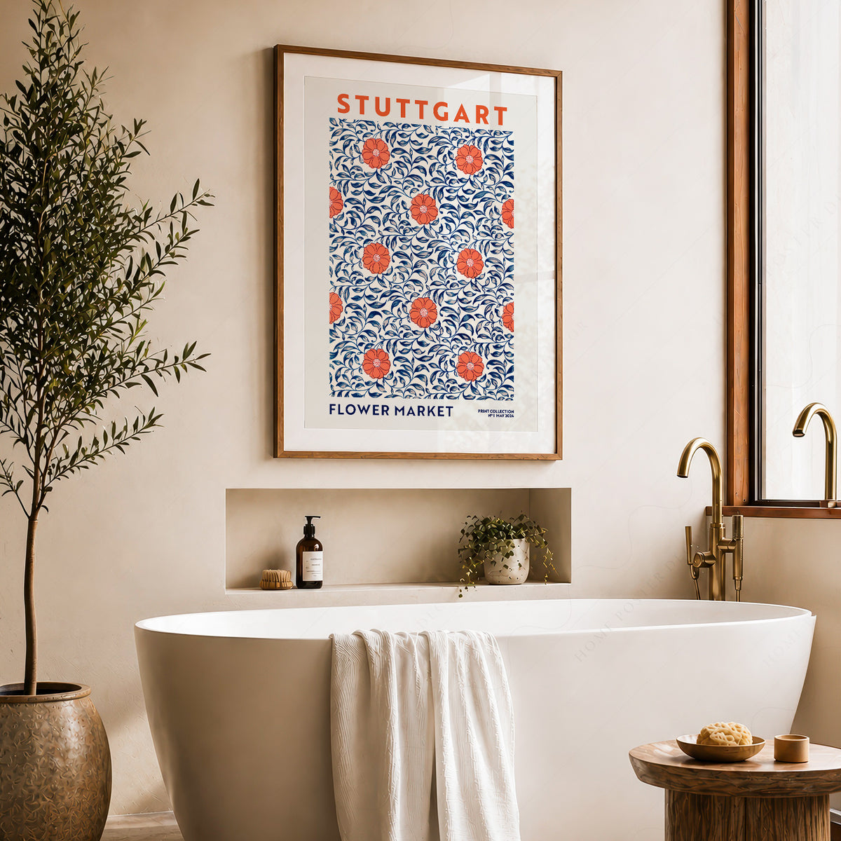 Stuttgart Flower Market Art Print — artwork preview 22