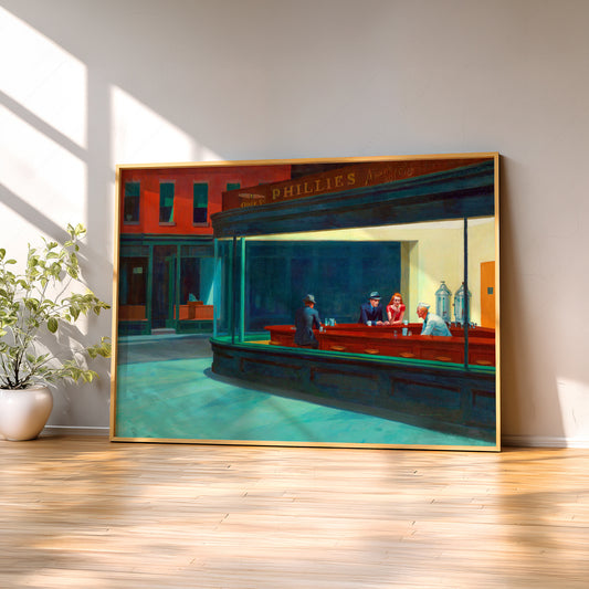 Edward Hopper Nighthawks Art Print – American Realism Wall Art Poster — artwork preview 2