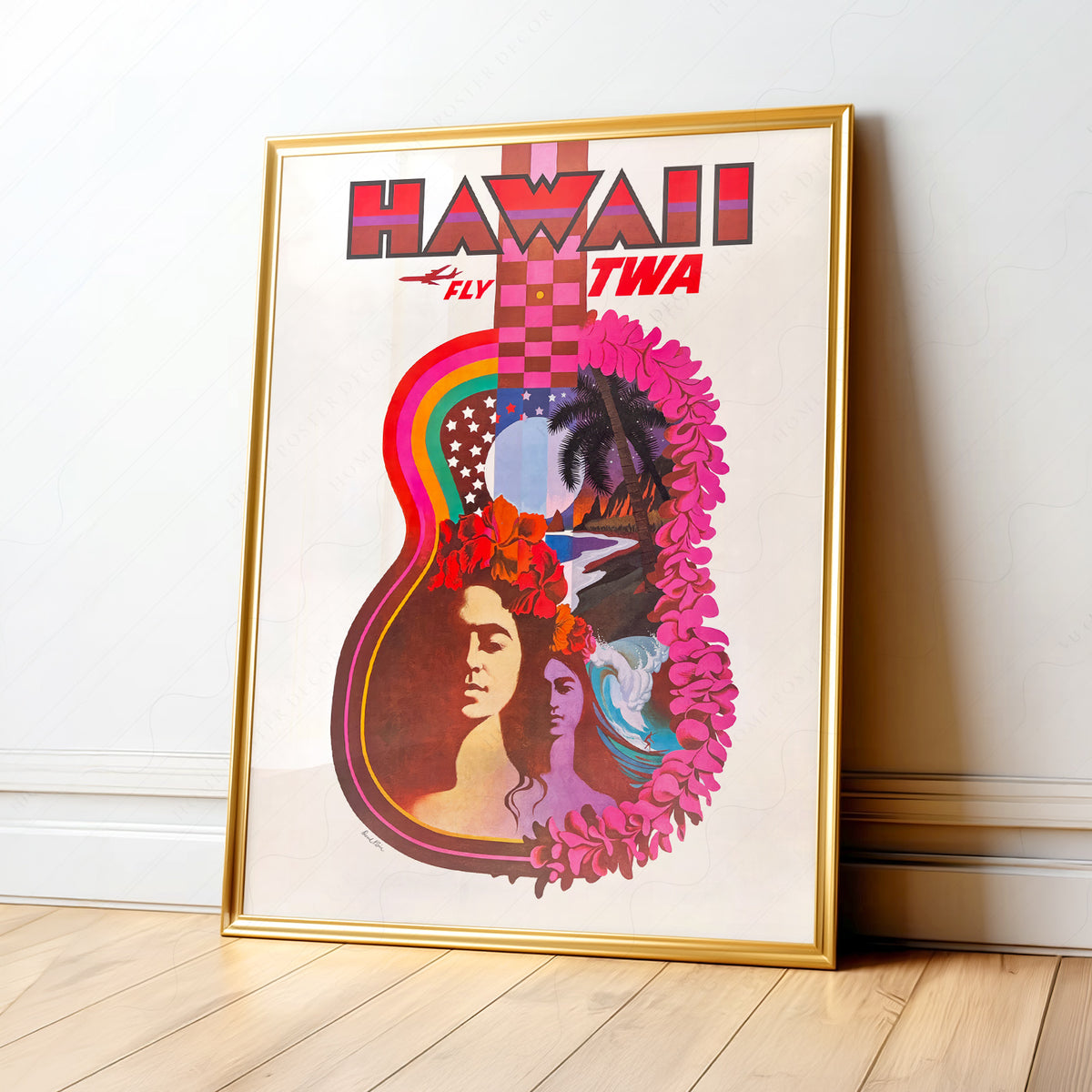 David Klein Hawaii Travel Poster Art Print — artwork preview 1