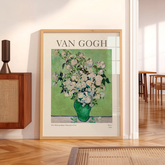 Vincent Van Gogh Roses 1890 Art Print – Famous Painting Floral Wall Art — artwork preview 5