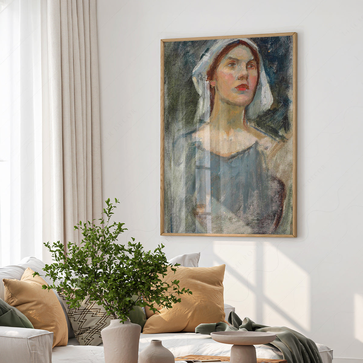 John William Waterhouse Portrait Study for The Enchanted Garden Art Print — artwork preview 6