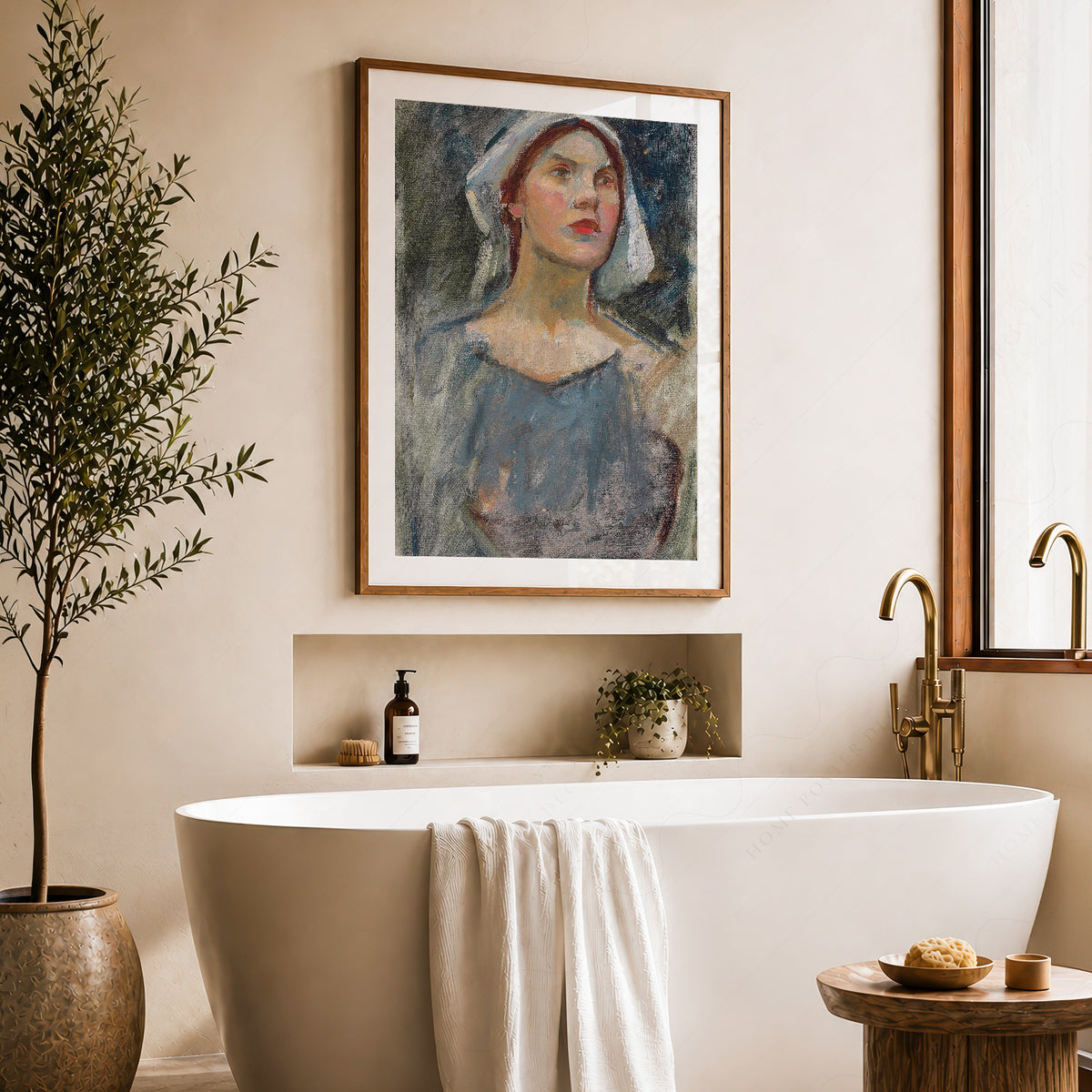 John William Waterhouse Portrait Study for The Enchanted Garden Art Print — artwork preview 22