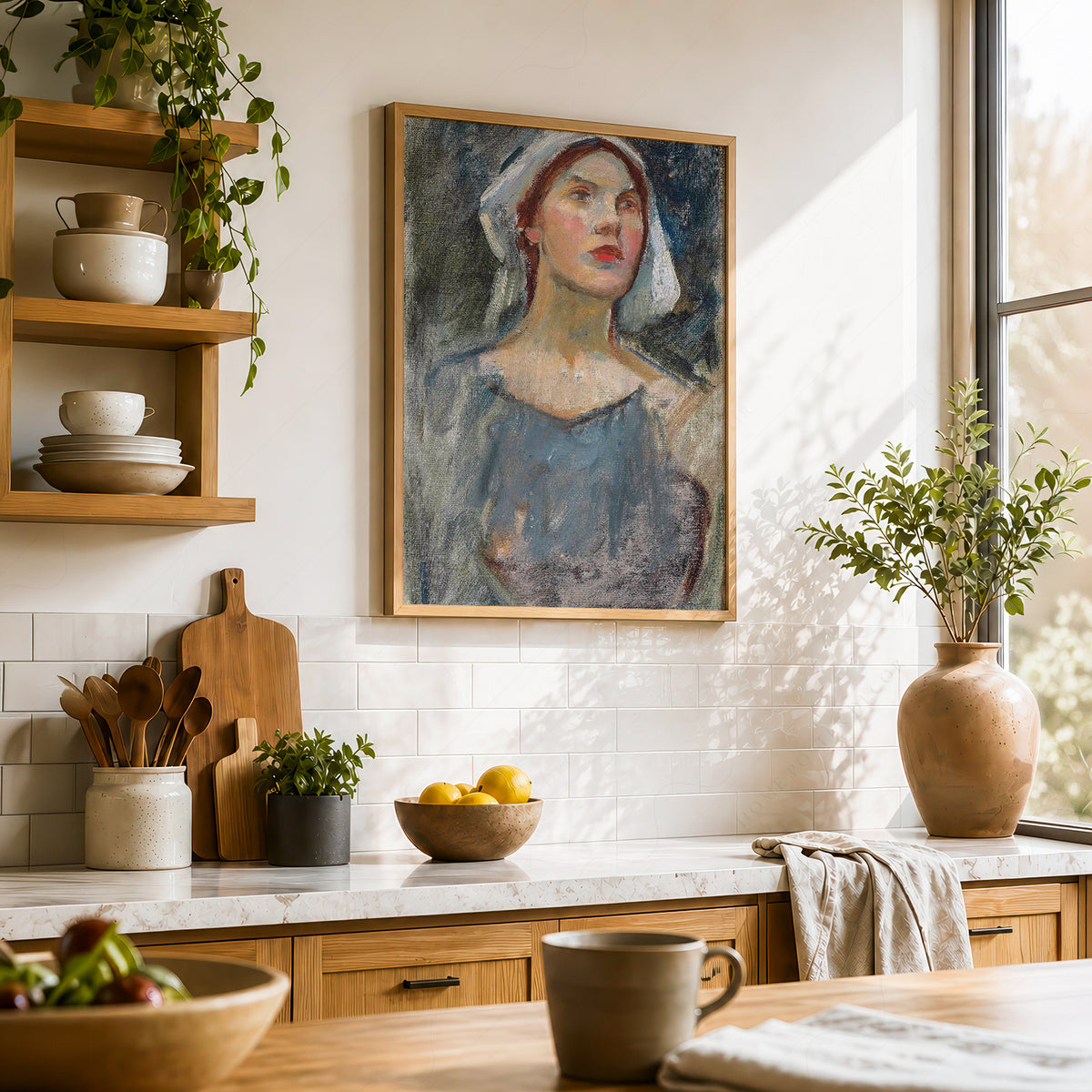 John William Waterhouse Portrait Study for The Enchanted Garden Art Print — artwork preview 23