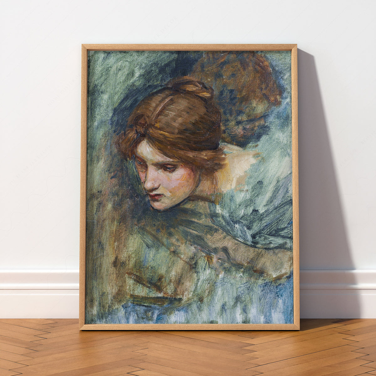 John William Waterhouse Study of a Woman's Head Art Print — artwork preview 2