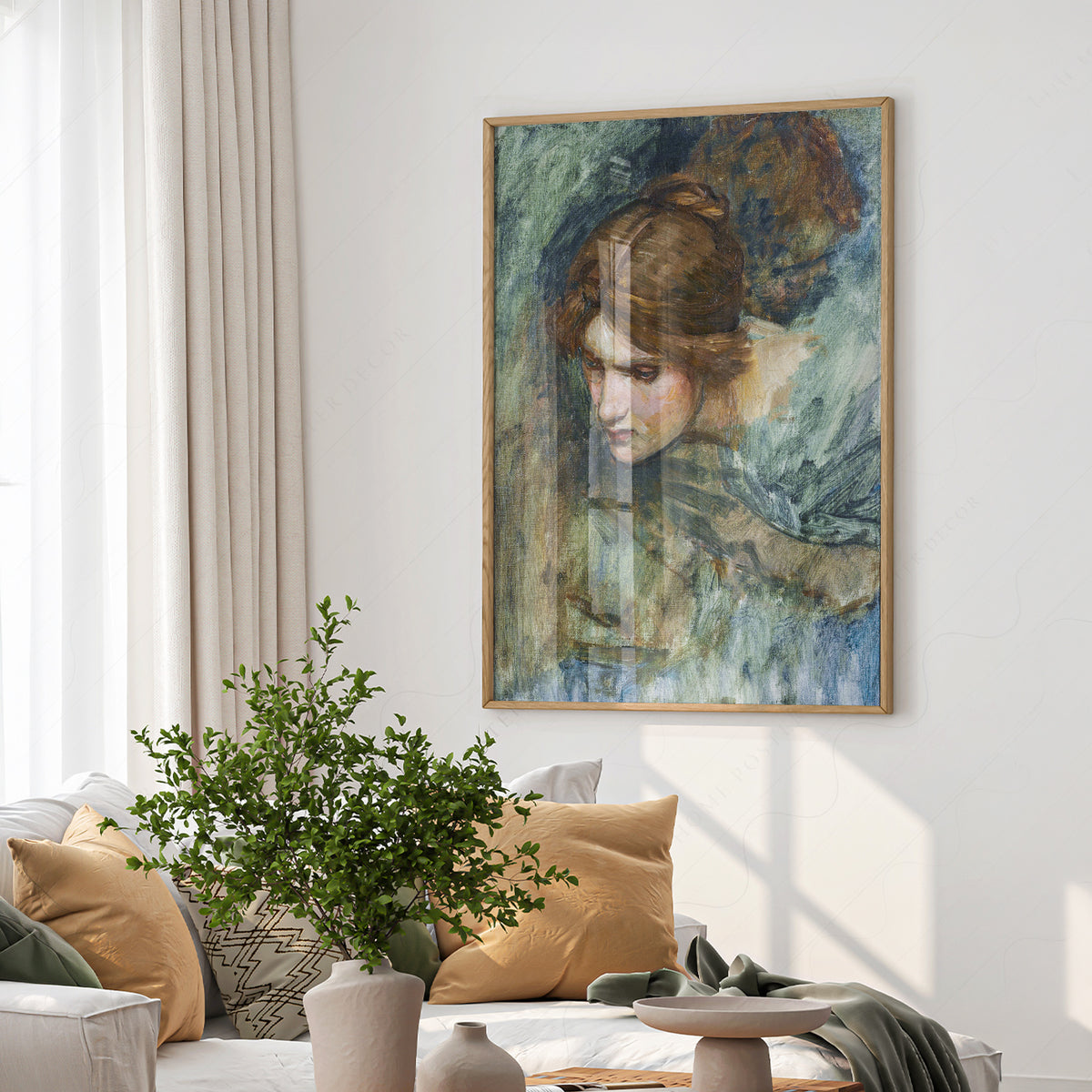 John William Waterhouse Study of a Woman's Head Art Print — artwork preview 6