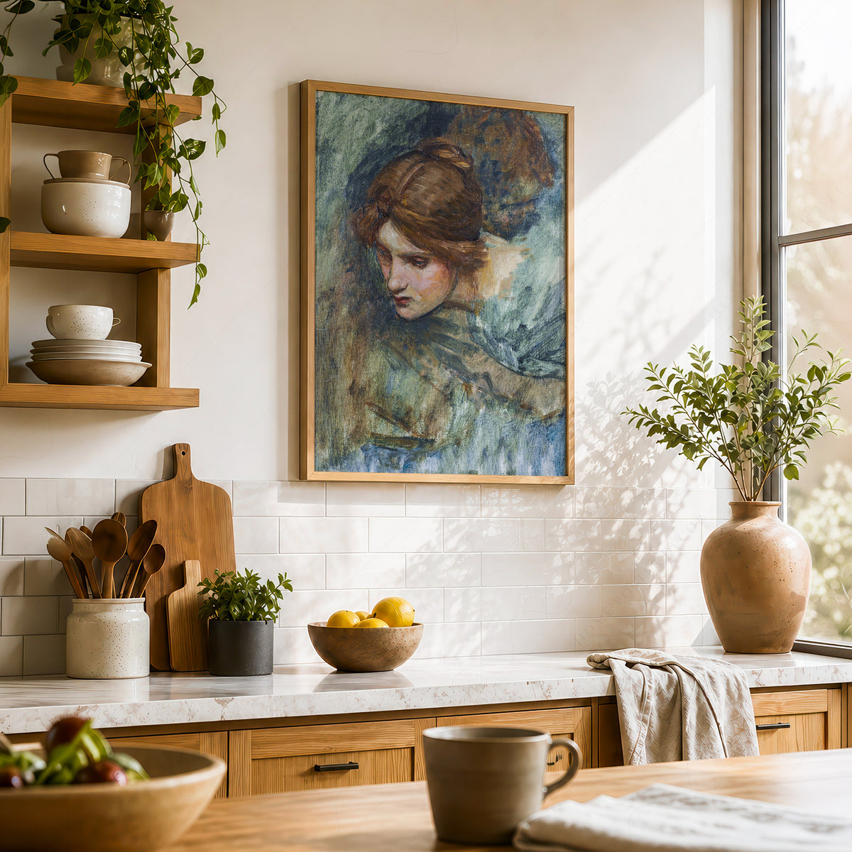 John William Waterhouse Study of a Woman's Head Art Print — artwork preview 23