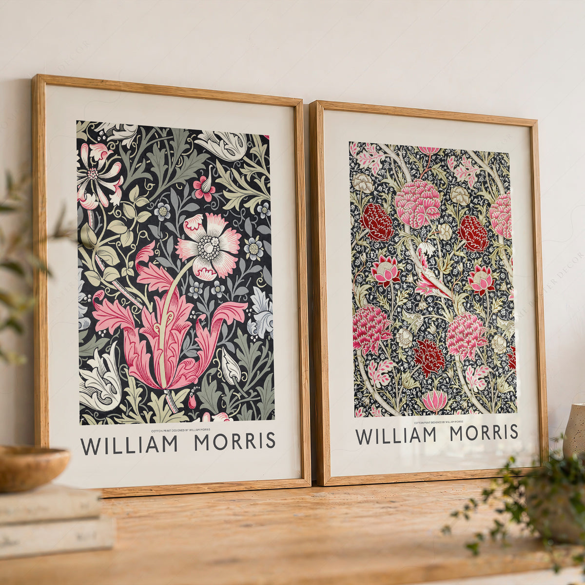 William Morris Pink Cray and Compton Floral Pair – Set of 2 Art Prints — artwork preview 8