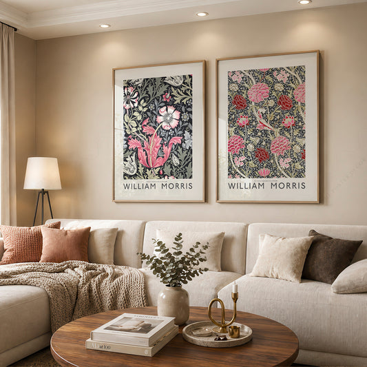 William Morris Pink Cray and Compton Floral Pair – Set of 2 Art Prints — artwork preview 12