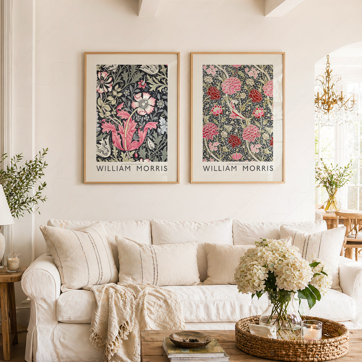 William Morris Pink Cray and Compton Floral Pair – Set of 2 Art Prints — artwork preview 2