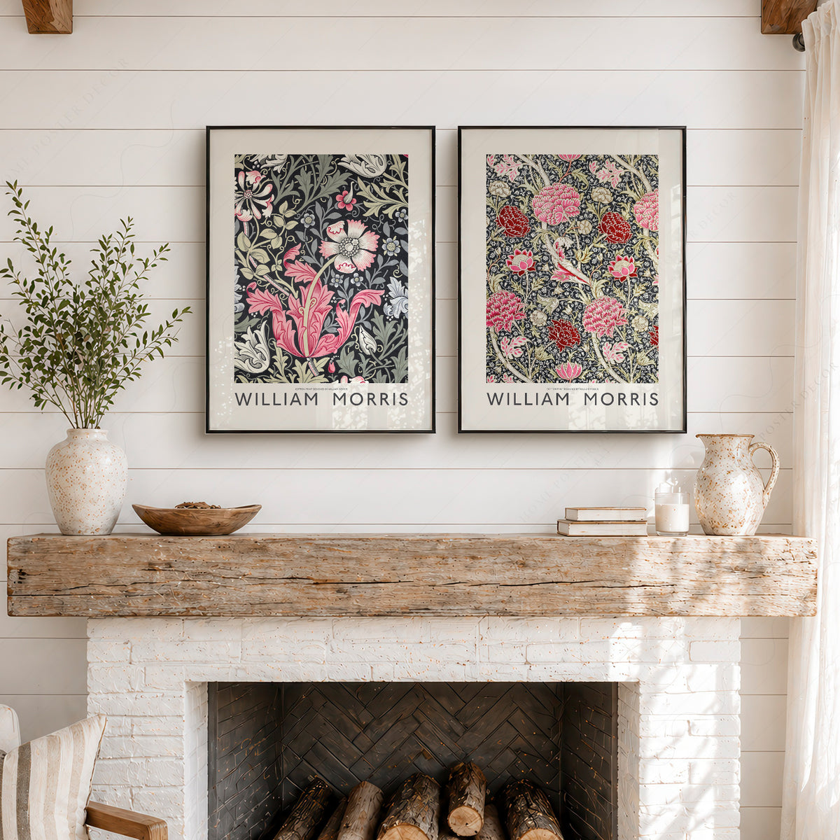 William Morris Pink Cray and Compton Floral Pair – Set of 2 Art Prints — artwork preview 6