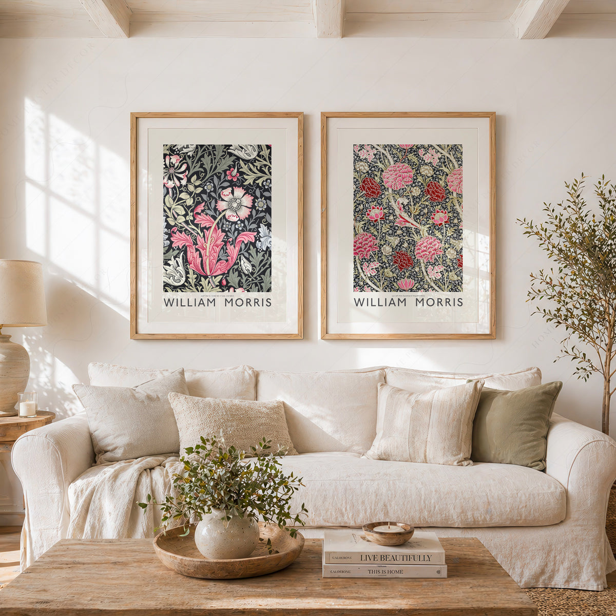 William Morris Pink Cray and Compton Floral Pair – Set of 2 Art Prints — artwork preview 11