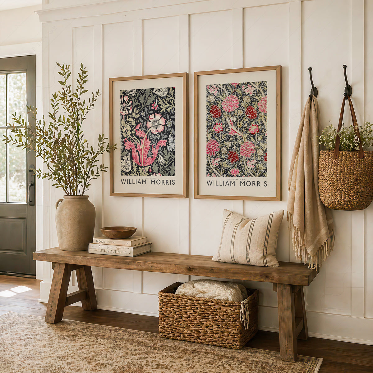 William Morris Pink Cray and Compton Floral Pair – Set of 2 Art Prints — artwork preview 16