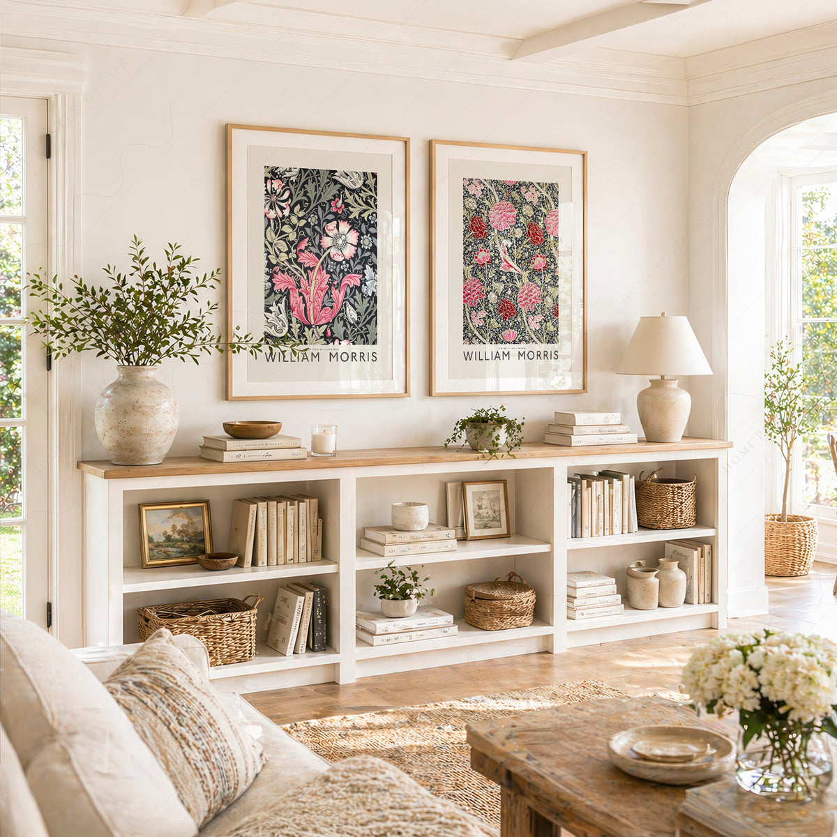 William Morris Pink Cray and Compton Floral Pair – Set of 2 Art Prints — artwork preview 17