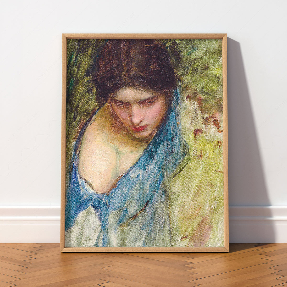 John William Waterhouse Woman's Head Study Art Print — artwork preview 2