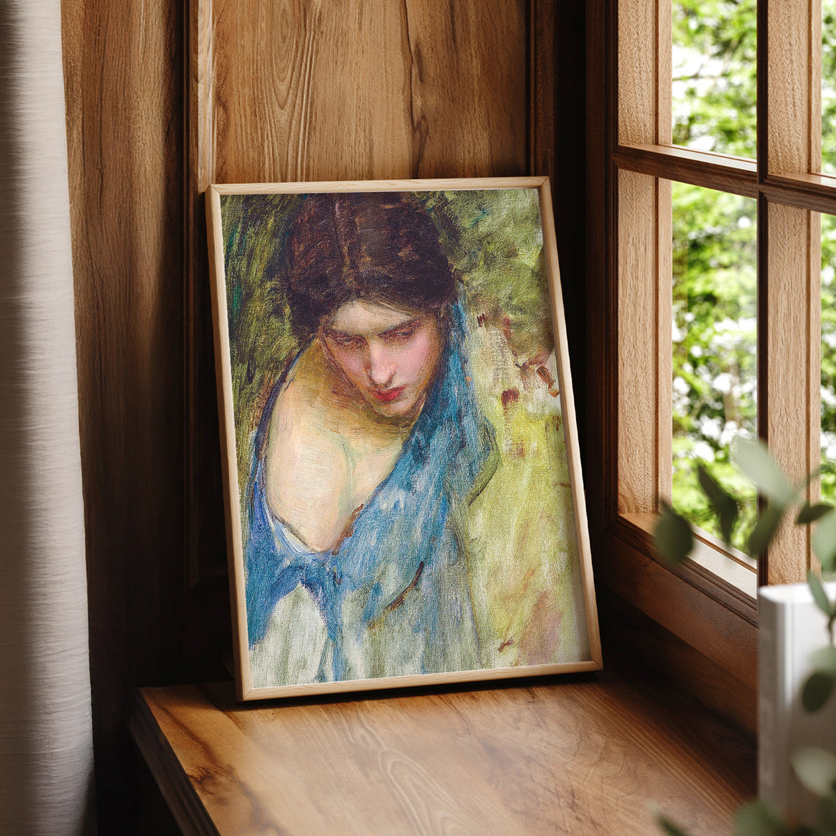 John William Waterhouse Woman's Head Study Art Print — artwork preview 7
