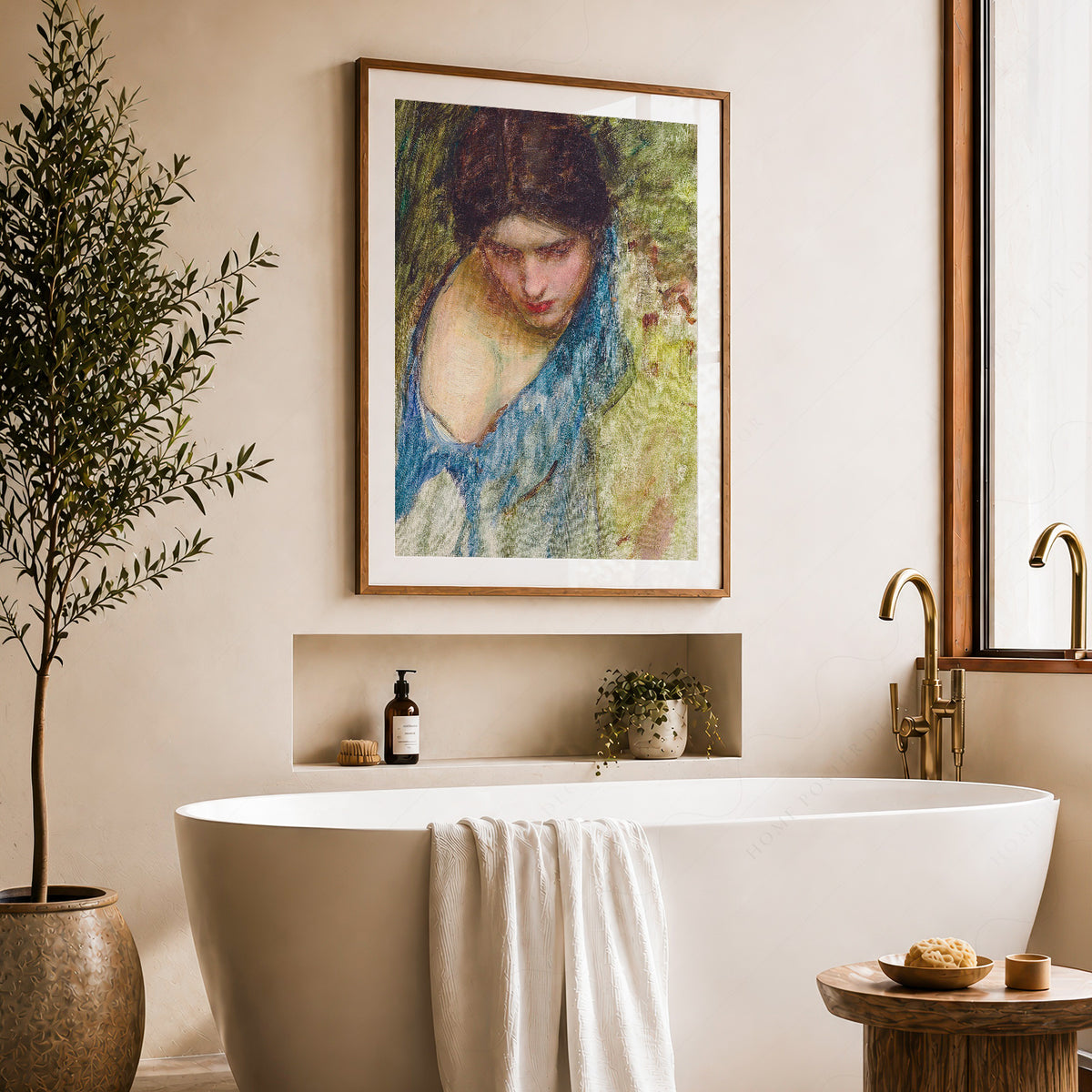 John William Waterhouse Woman's Head Study Art Print — artwork preview 22