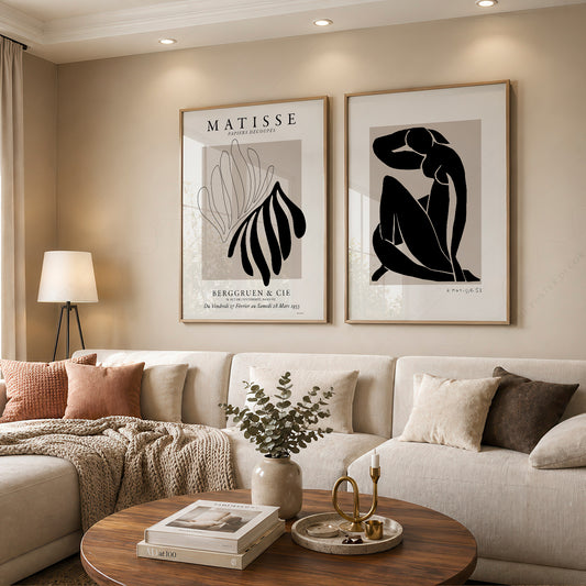 Henri Matisse Black Figure and Leaf Pair – Set of 2 Art Prints — artwork preview 12