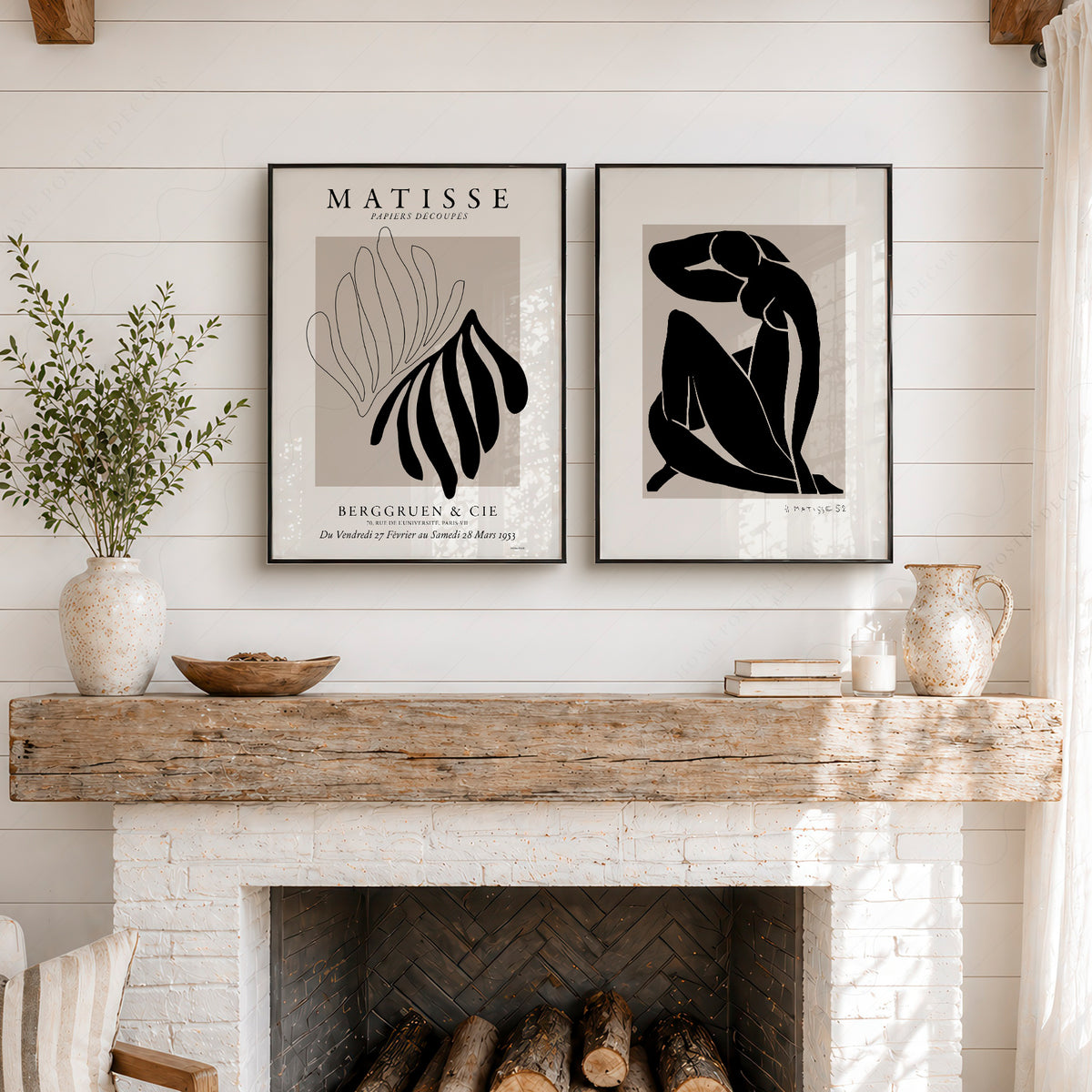 Henri Matisse Black Figure and Leaf Pair – Set of 2 Art Prints — artwork preview 6