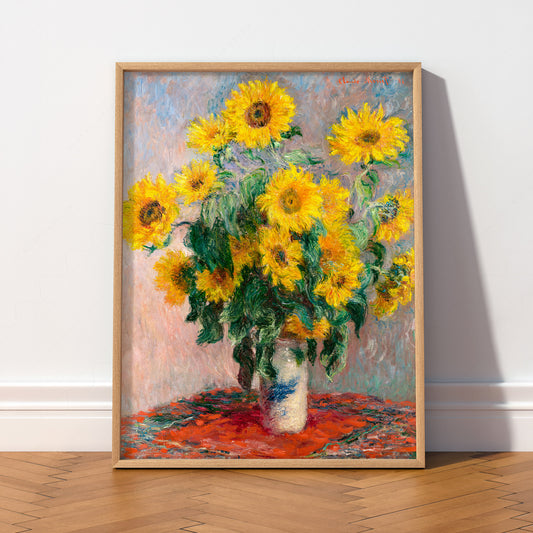 Claude Monet, Bouquet of Sunflowers Art Print – Floral Wall Decor — artwork preview 2