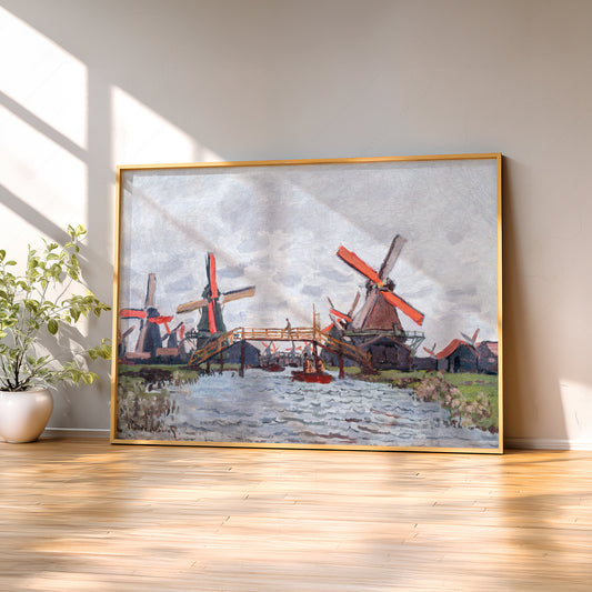 Claude Monet Windmills Near Zaandam - Museum Art Print — artwork preview 2