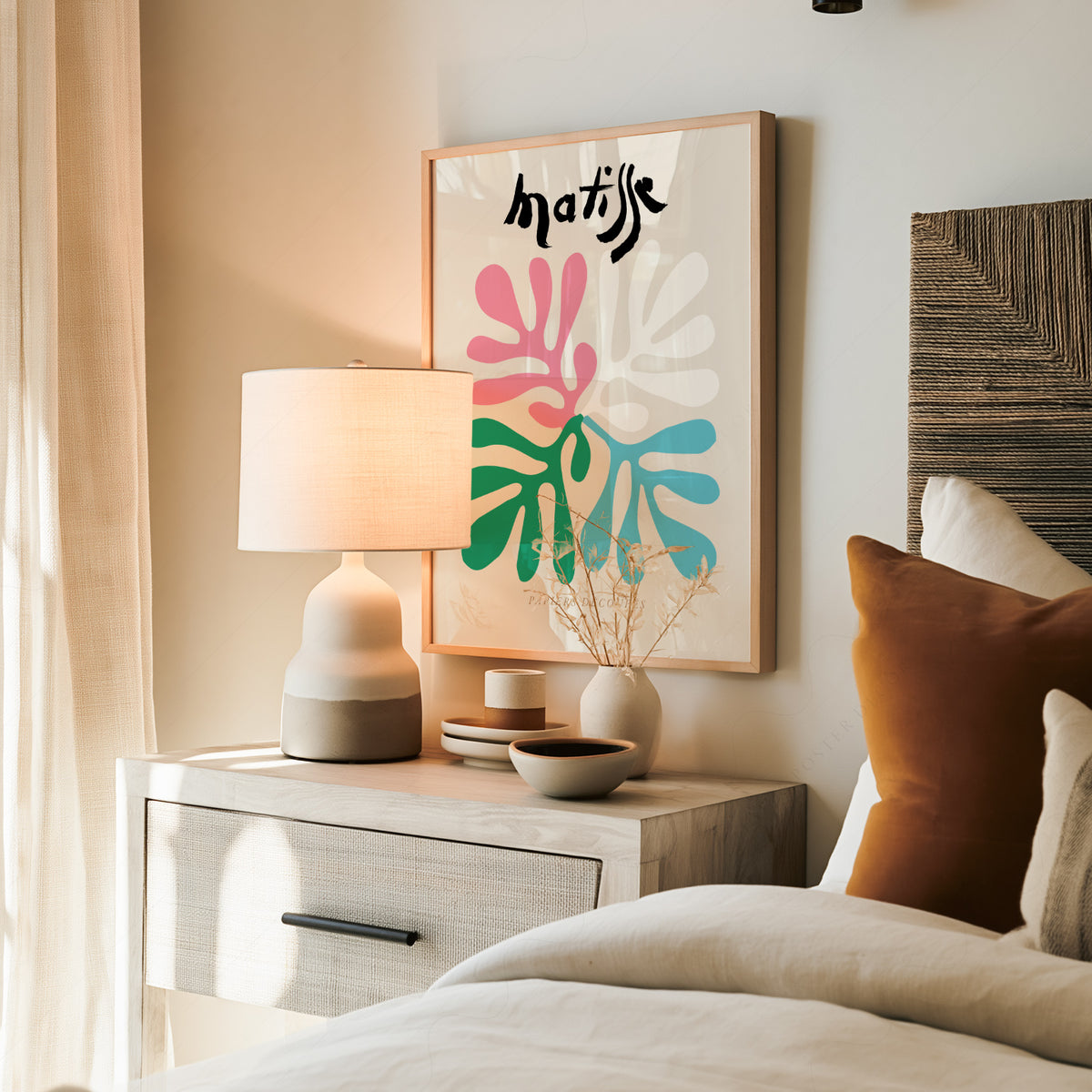 Henri Matisse Pink and Green Cut-Out Leaves Art Print — artwork preview 19