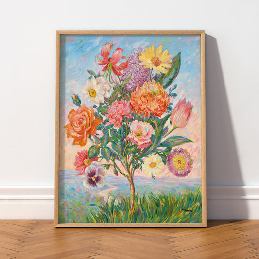 René Magritte La Préméditation Art Print – Surrealist Floral Wall Decor — artwork preview 2