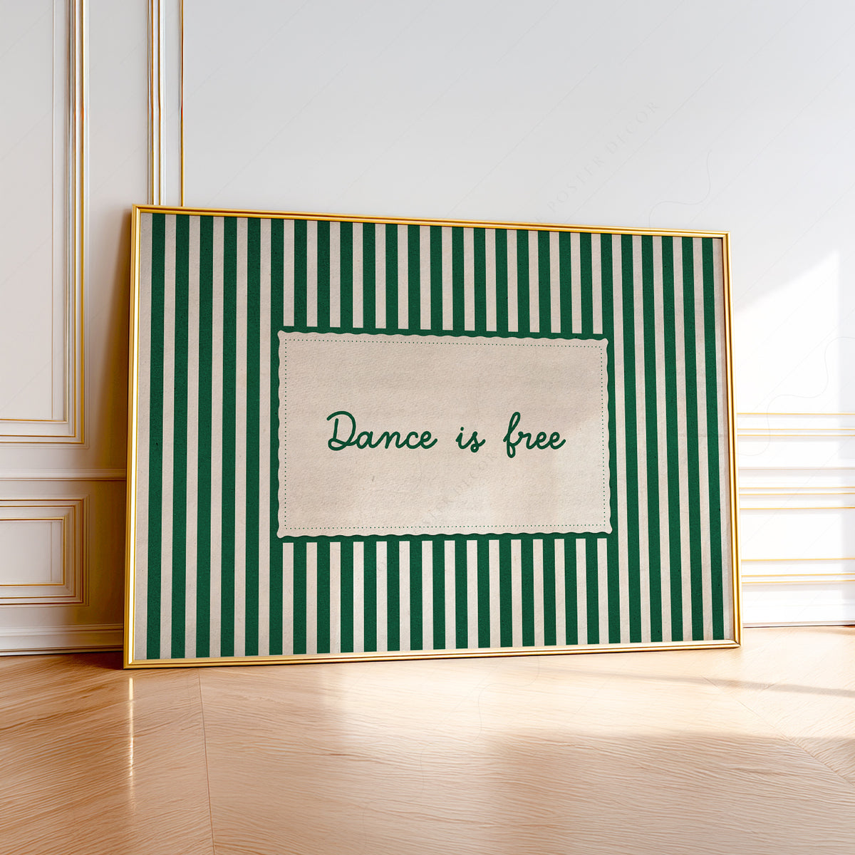 Dance Is Free Quote Art Print — artwork preview 1