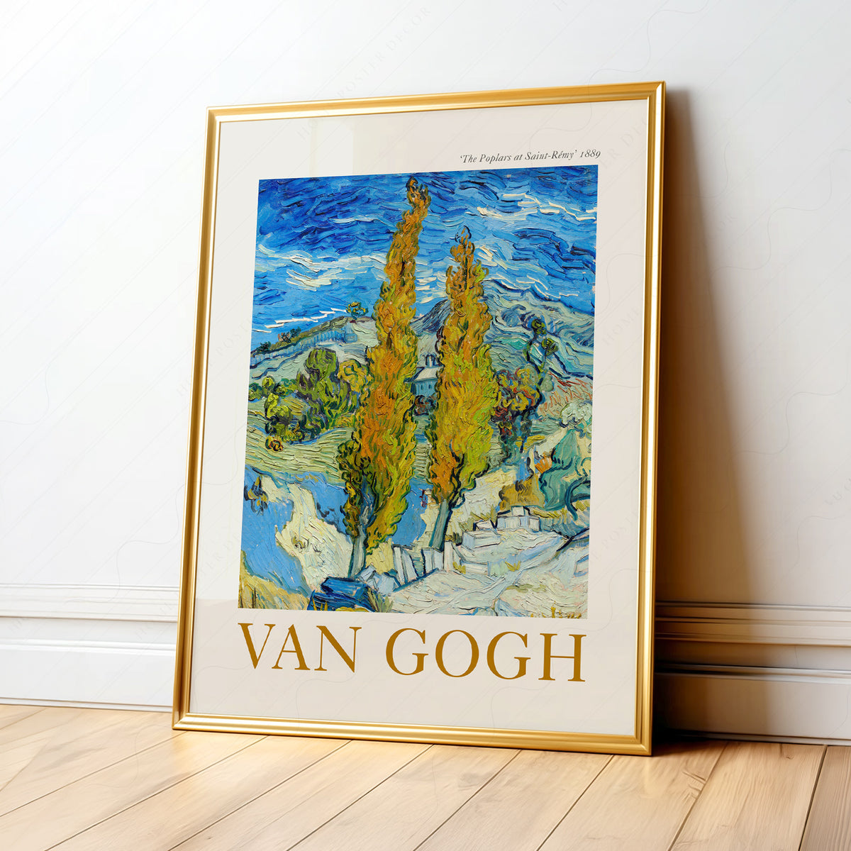 Vincent van Gogh Poplar Trees Exhibition Poster Art Print — artwork preview 1