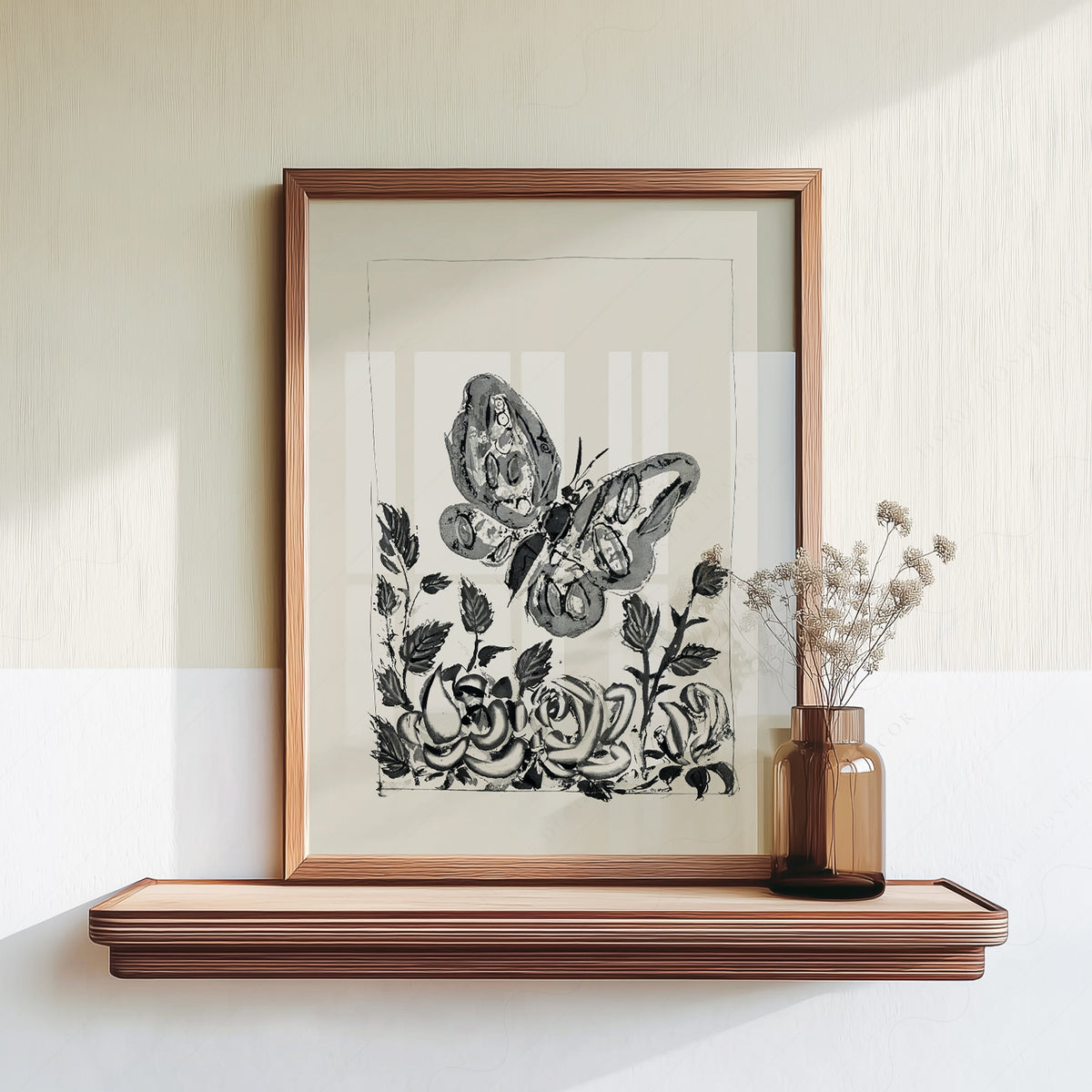 Pablo Picasso Butterfly and Flowers Art Print — artwork preview 18