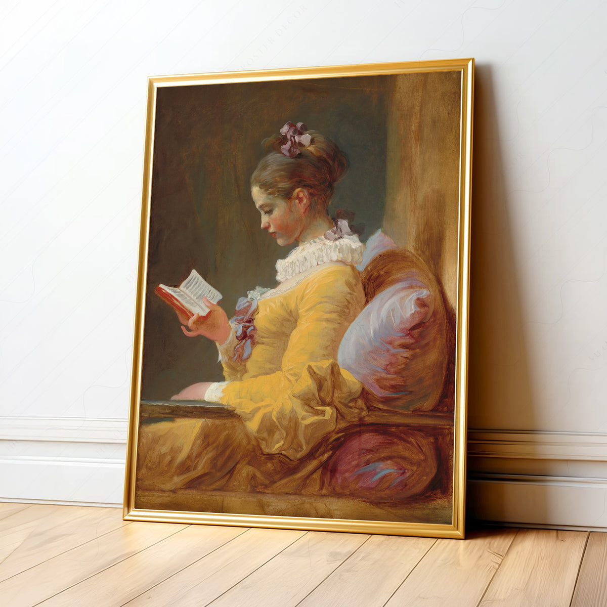 Young Girl Reading Art Print — artwork preview 1