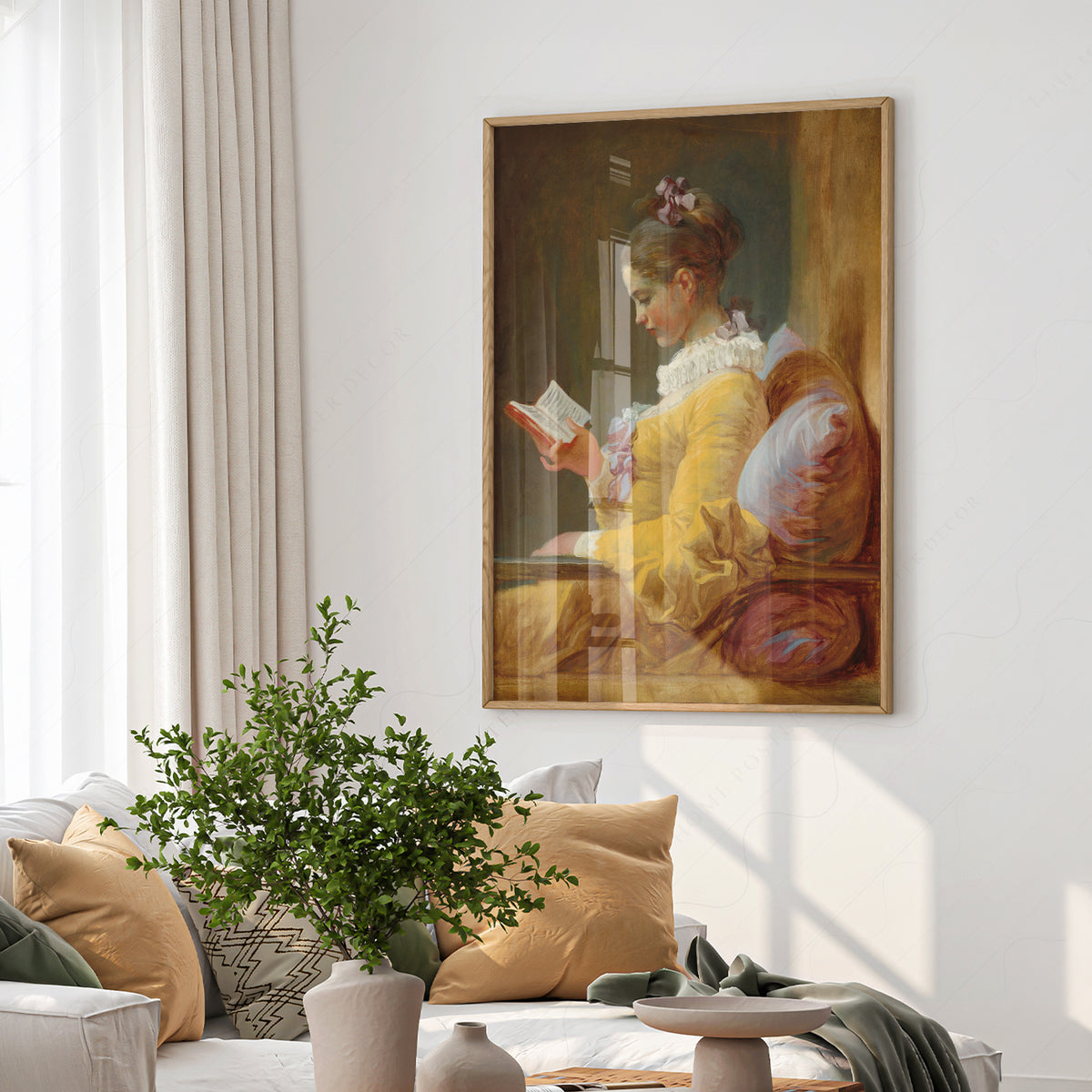 Young Girl Reading Art Print — artwork preview 6