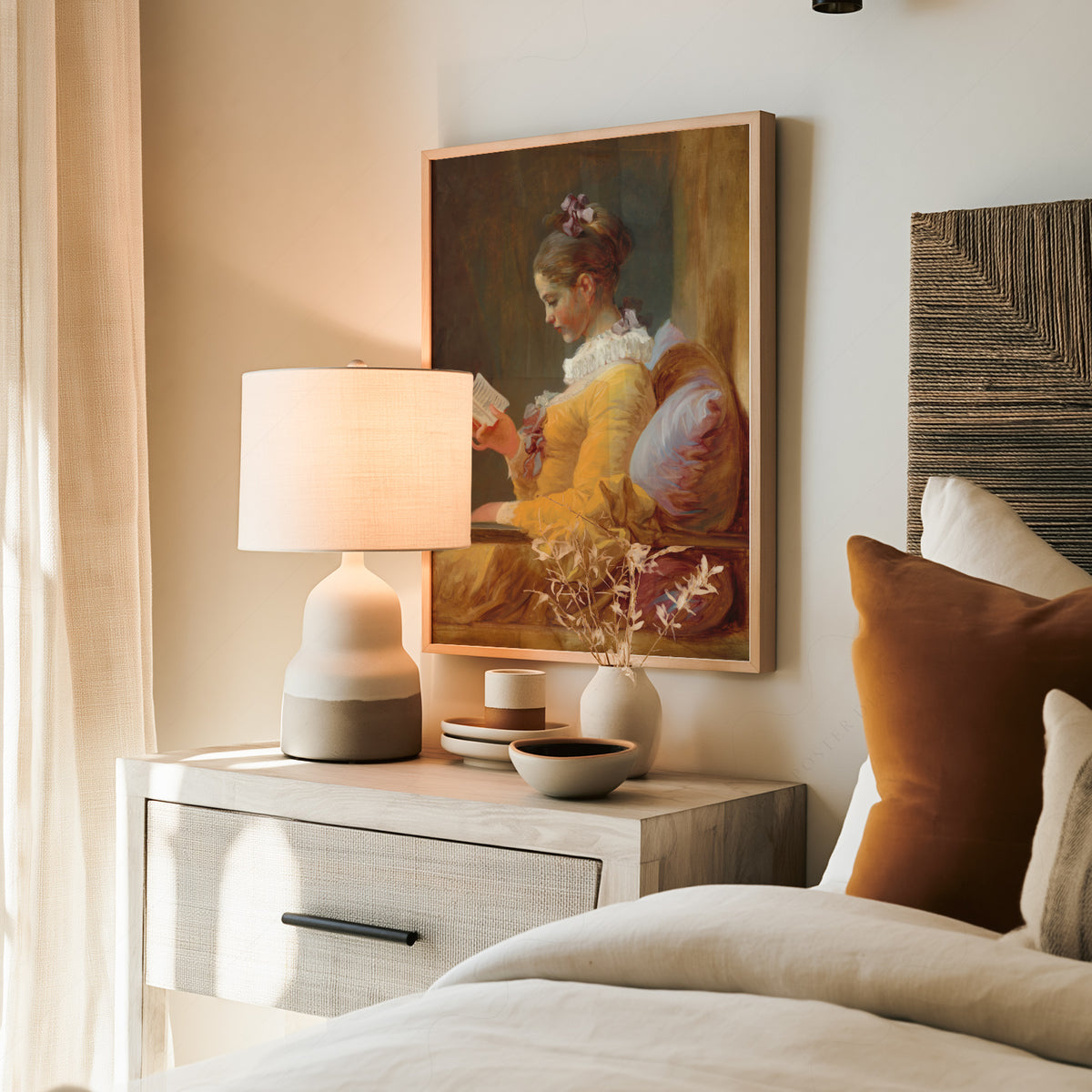 Young Girl Reading Art Print — artwork preview 19