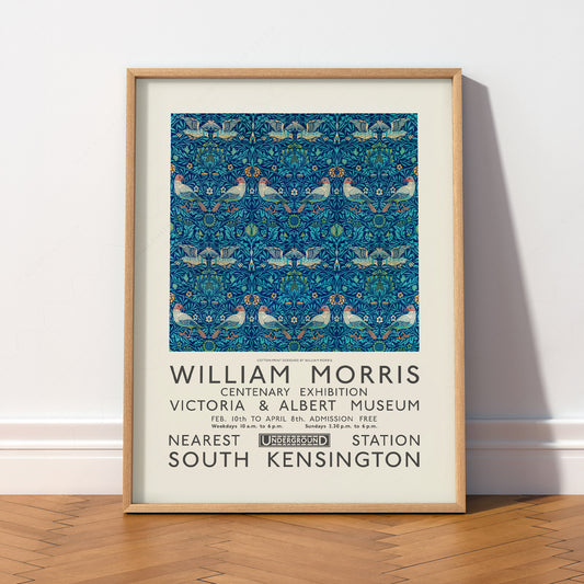 William Morris Bird Pattern Exhibition Poster – V&A Museum Wall Art — artwork preview 2