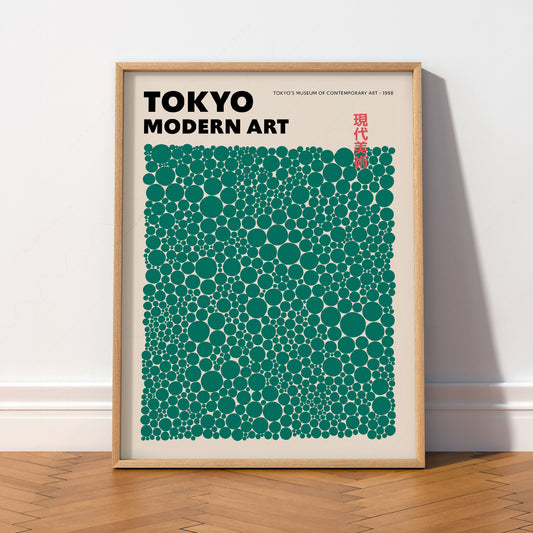 Yayoi Kusama Green Dots Exhibition Poster – Contemporary Japanese Wall Art — artwork preview 2