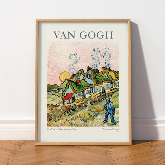 Vincent Van Gogh Houses and Figure Art Print – Famous Painting Wall Art — artwork preview 2