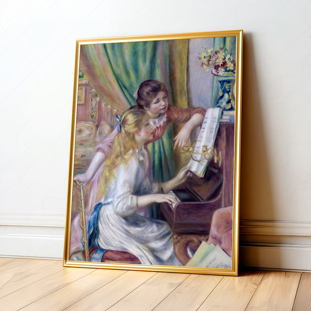 Pierre-Auguste Renoir Young Girls at the Piano Art Print — artwork preview 1
