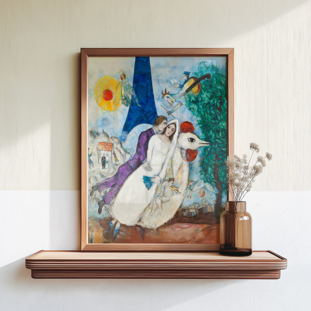 Marc Chagall The Newlyweds of the Eiffel Tower Art Print — artwork preview 18