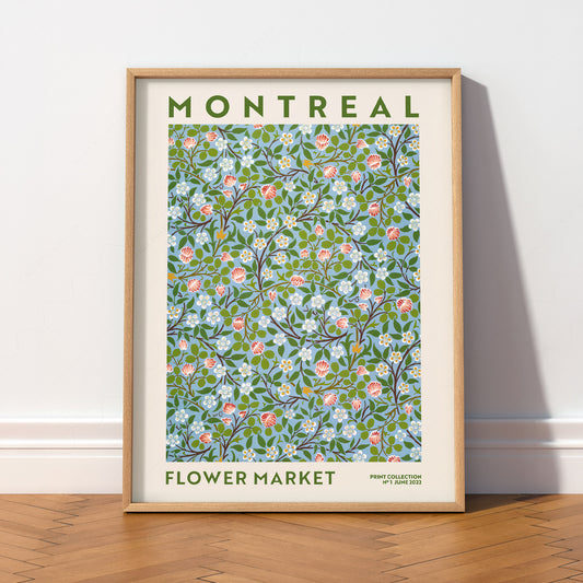 Montreal Flower Market Print – Botanical Wall Art Floral Poster — artwork preview 2