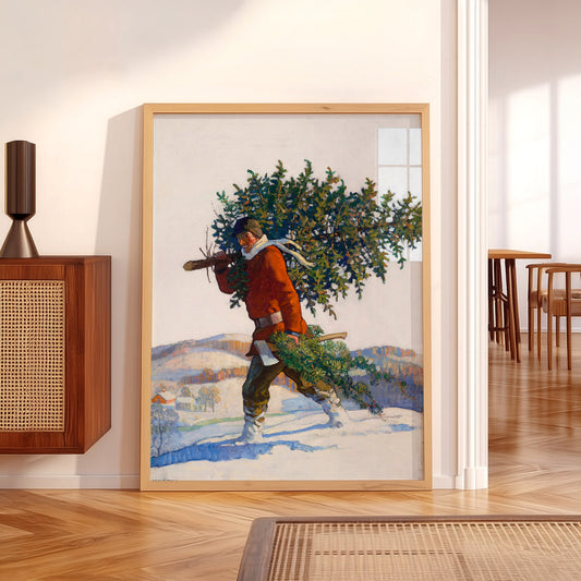 Carrying the Christmas Tree Art Print — artwork preview 5